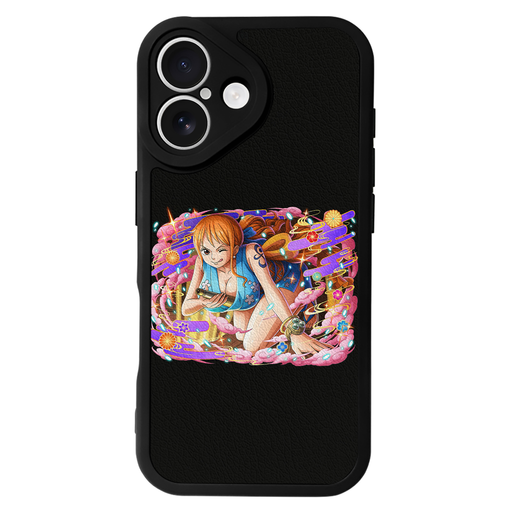 （画像用） ワンピース ナミ ONE PIECE Nami 【iPhone 16シリーズ対応】シリコンスマホケース（レザー調） 材質：シリコン